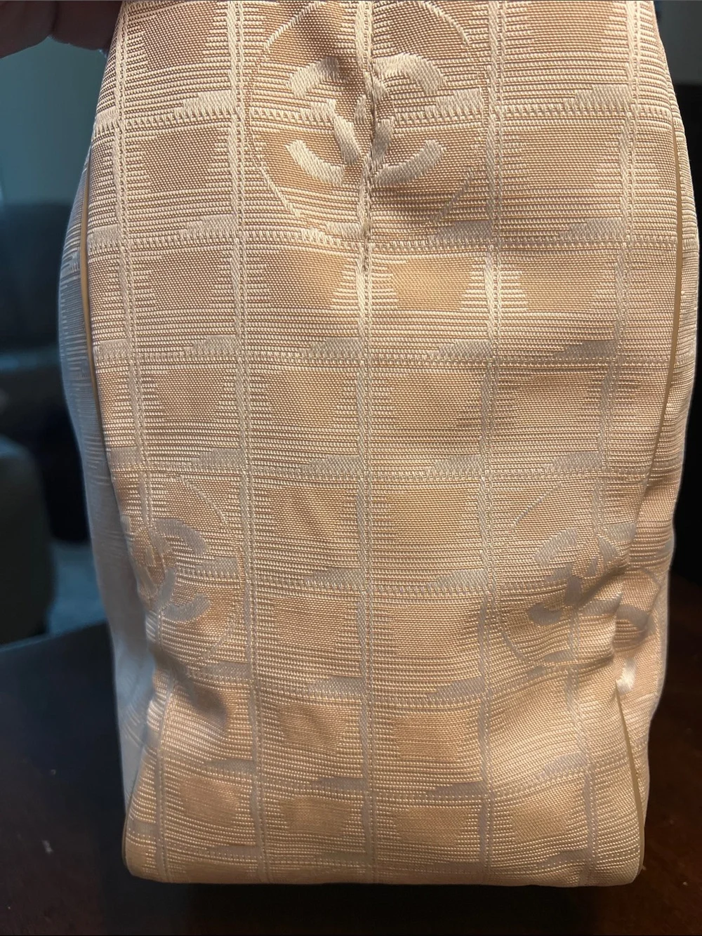Authentic Chanel Beige/blush Canvas Tote Bag - Picture 6 of 17